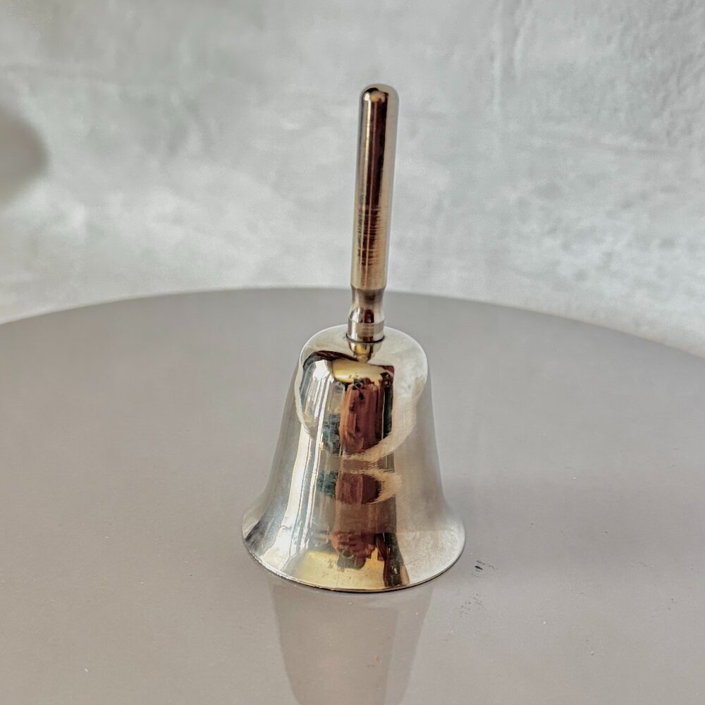 Heirloom Genuine Silver Plated Collector's Table Bell 3.5" Tall Vtg